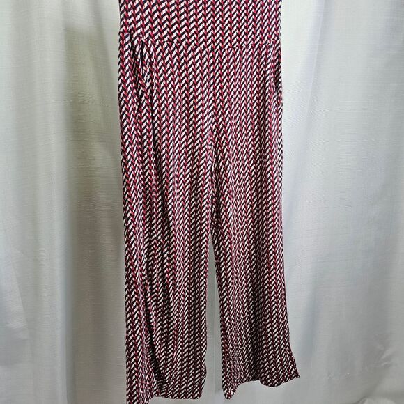 CAbi Red and Blue Kelly Geometric Print Wide Leg Jersey Knit Pant Size Small - Picture 10 of 12